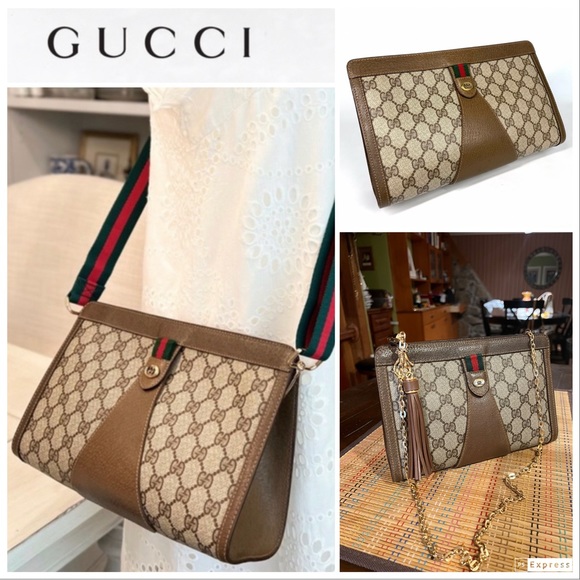 Authentic Gucci Ophidia Supreme Clutch 3 way Beautiful Rare size 9” 🤩🤩🤩